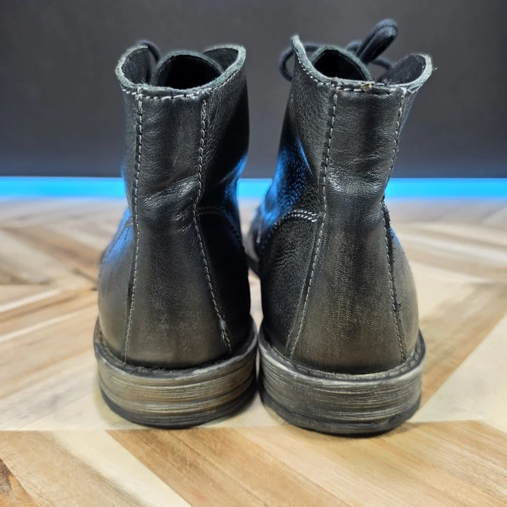 BED|STU Curtis II Chukka Boots Men's 12 Black Leather Lace Up Ankle Moc Toe